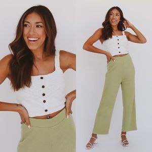 white knit crop top